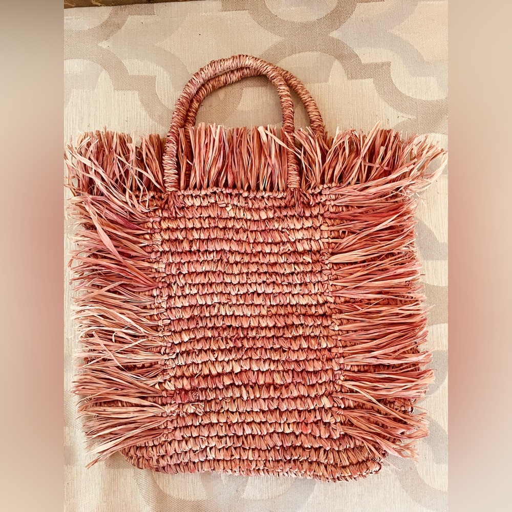 NWT Anthropologie Lusana Maris All Natural Handmade Eco Palm Leaf Bag Medium - Picture 2 of 6
